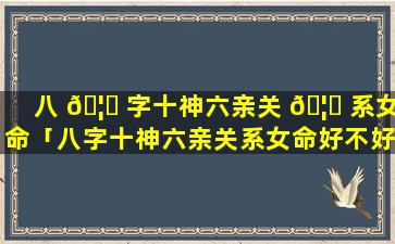 八 🦟 字十神六亲关 🦆 系女命「八字十神六亲关系女命好不好」